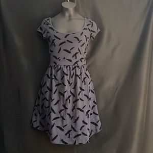 American Eagle Dress black fleece leaf on dark grey open back Sz S